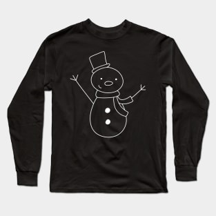 Snowman Drawing Long Sleeve T-Shirt